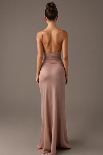 Sunset Spaghetti Straps Robe de soirée fourreau avec fente